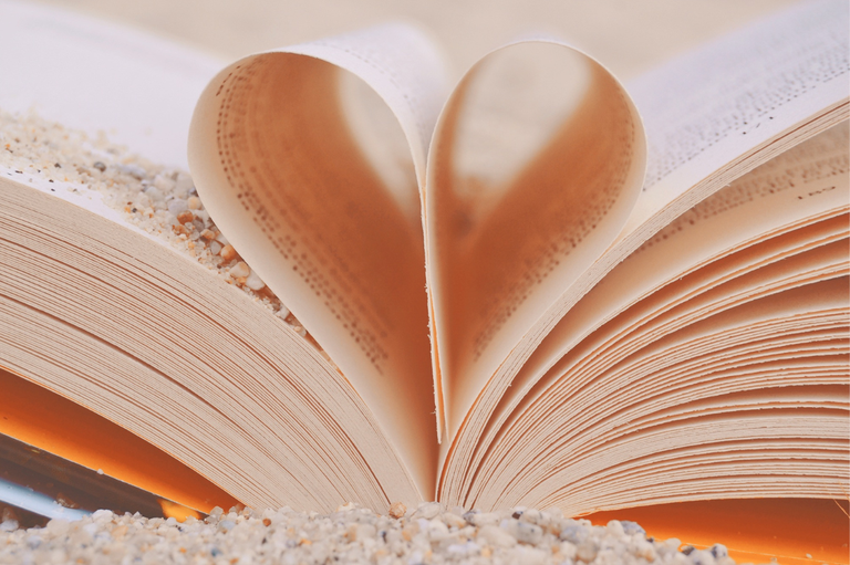 A book with pages in the shape of a heart